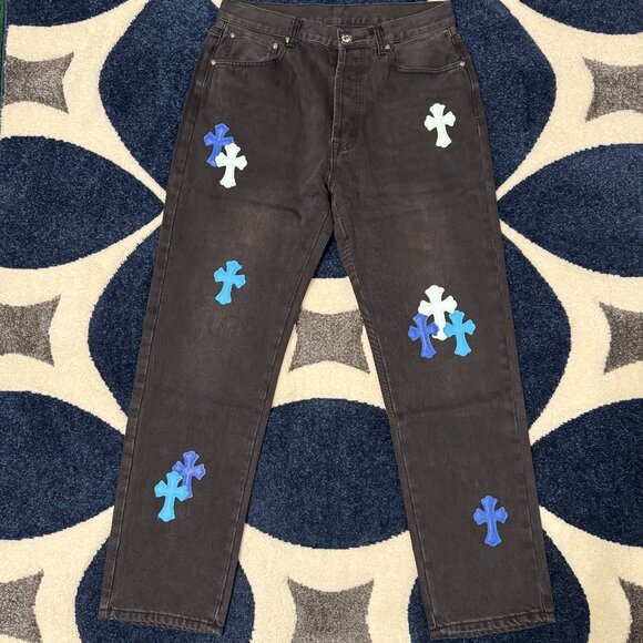 Chrome Hearts Other - Chrome Hearts Black Levis Jeans With Blue and White Patches Size 34